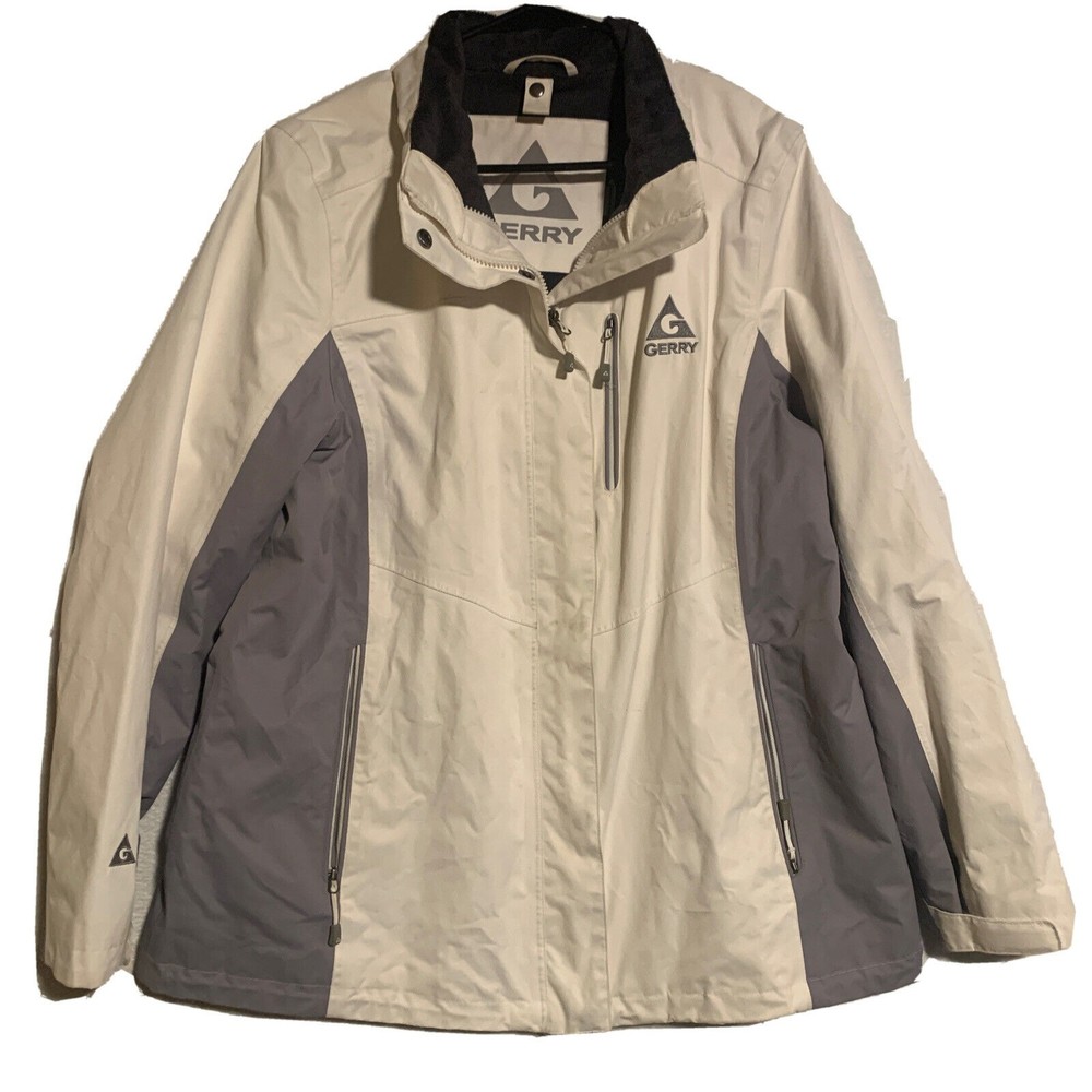 Gerry Womens Snow Ski Jacket Size XL Fleece Lined White Winter Sports